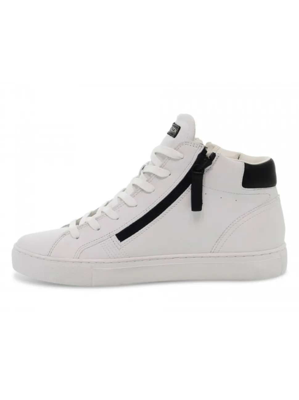 Crime London Sneakers High Top Double Zip In White Leather^Men Sneakers