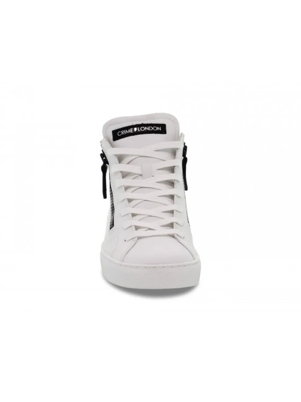 Crime London Sneakers High Top Double Zip In White Leather^Men Sneakers