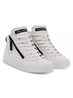 Crime London Sneakers High Top Double Zip In White Leather^Men Sneakers