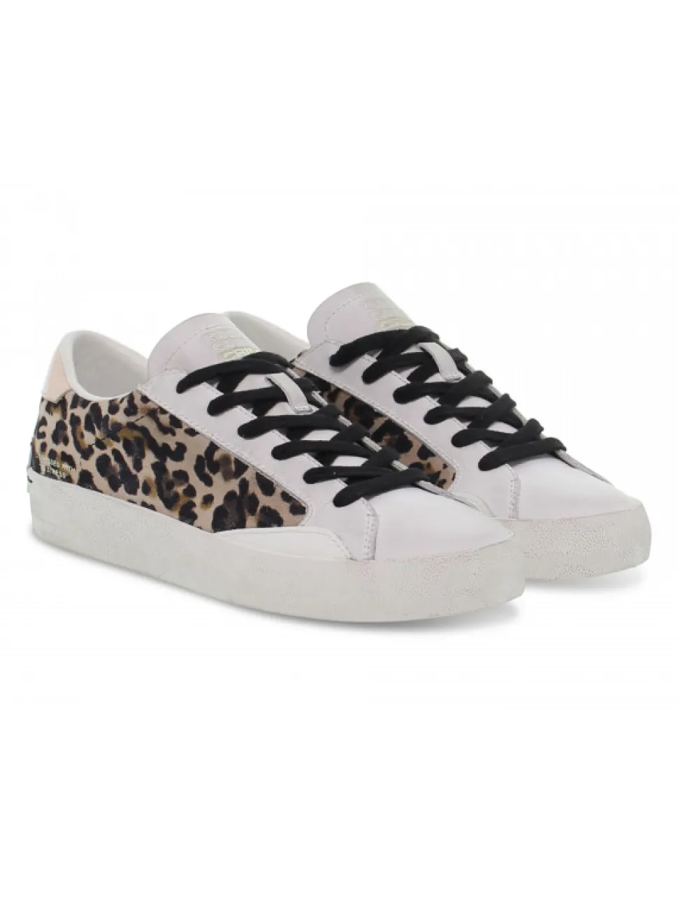 Crime London Sneakers Low Top Distressed In White Leather^Women Sneakers