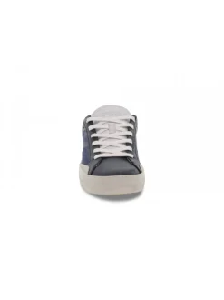 Crime London Sneakers Low Top Distressed In Dark Blue Leather^Men Sneakers