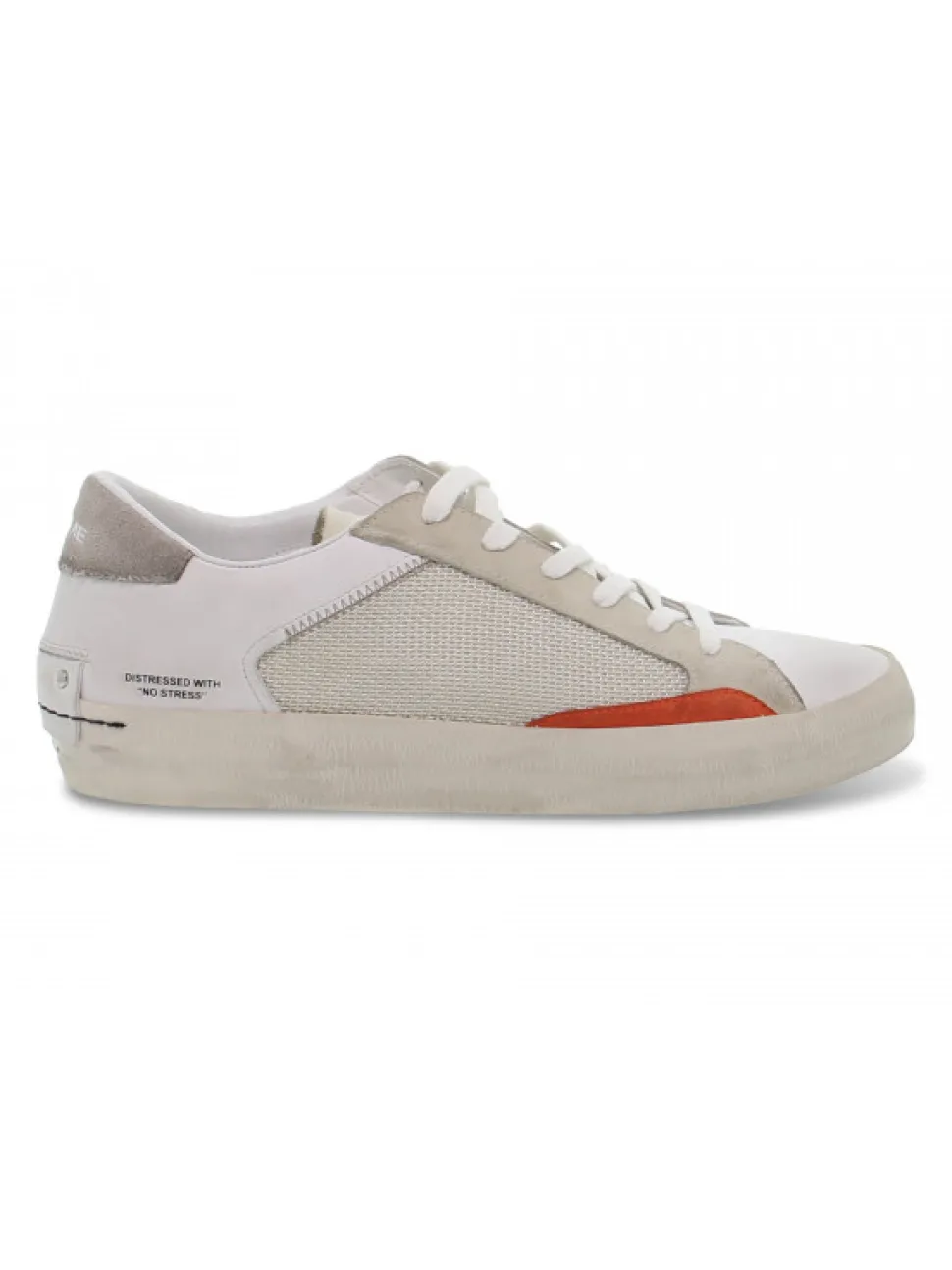 Crime London Sneakers Low Top Distressed In White Leather^Men Sneakers
