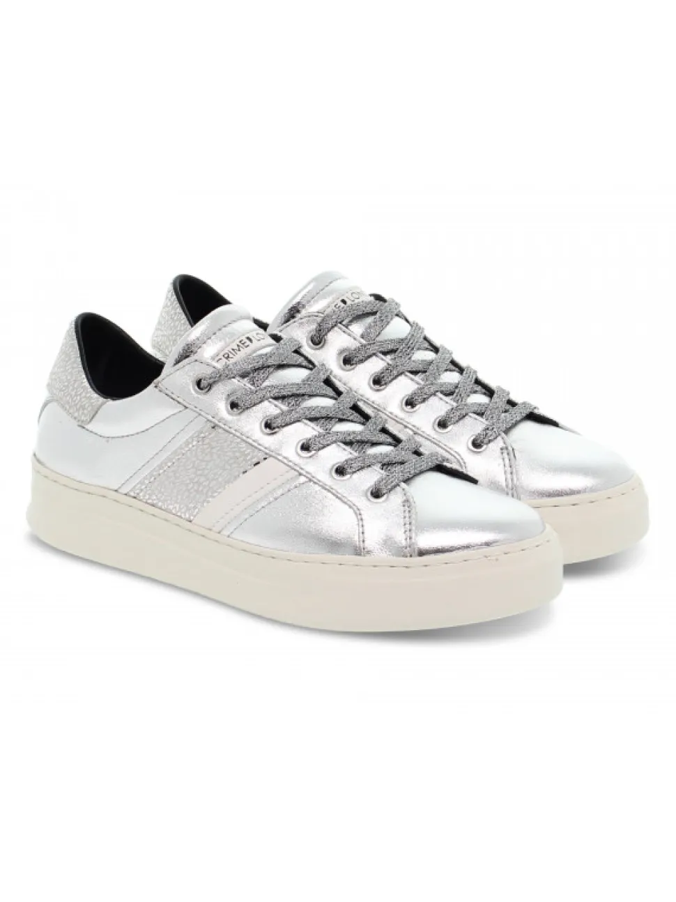 Crime London Sneakers Low Top Classic In Silver Laminate^Women Sneakers