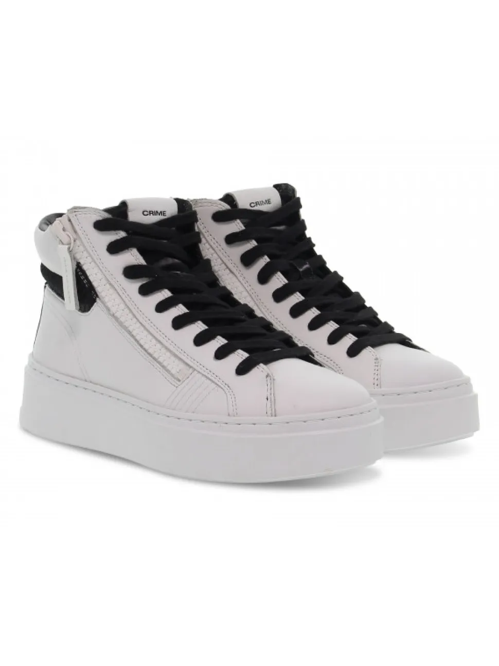 Crime London Sneakers Weightless Double Zip In White Leather^Women Sneakers