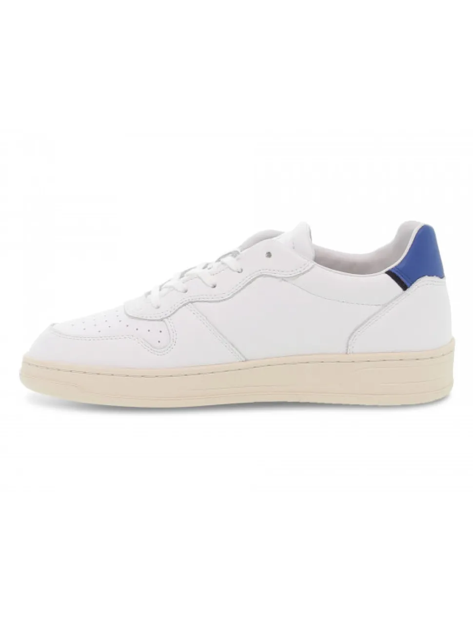 D.A.T.E. Sneakers Court Mono White-Blue In White Leather^Men Sneakers