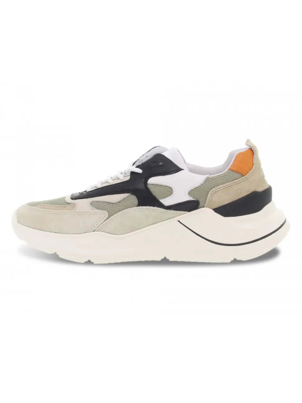 D.A.T.E. Sneakers Fuga Dragon Army In White Suede Leather^Men Sneakers
