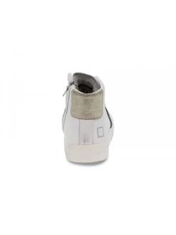 D.A.T.E. Sneakers Hill High Vintage Calf White-Blu In White Leather^Women Sneakers