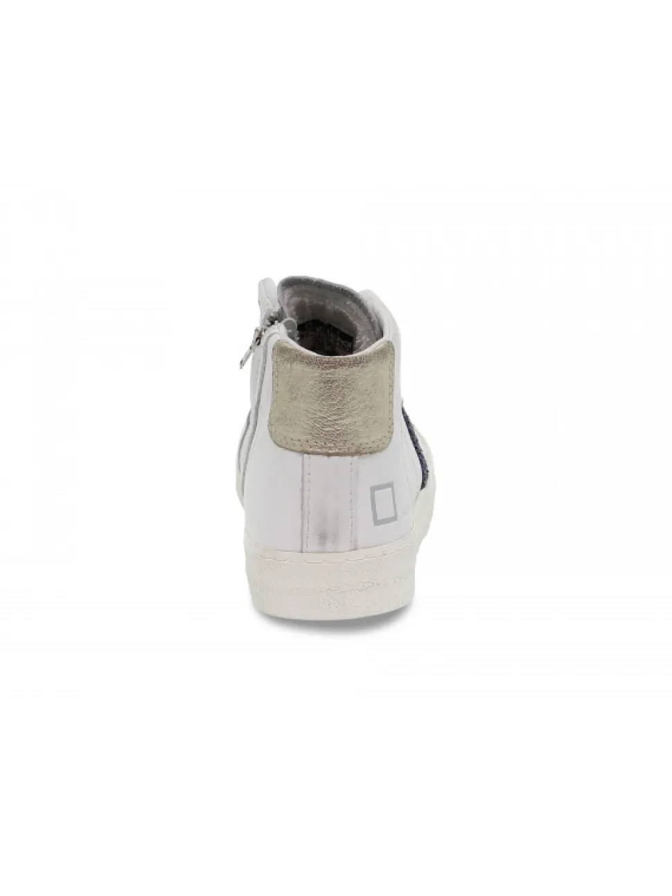 D.A.T.E. Sneakers Hill High Vintage Calf White-Blu In White Leather^Women Sneakers
