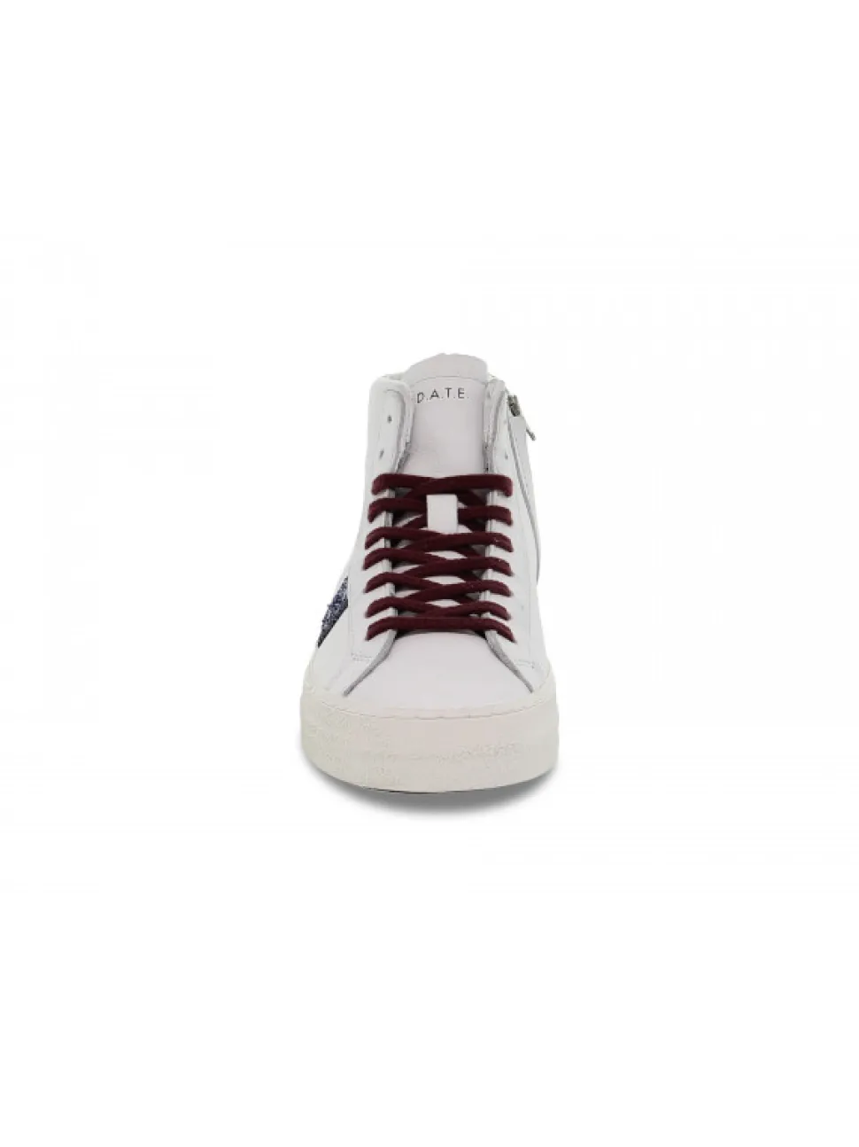 D.A.T.E. Sneakers Hill High Vintage Calf White-Blu In White Leather^Women Sneakers