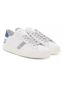 D.A.T.E. Sneakers Hill Low Calf White-Bluette In White Leather^Men Sneakers