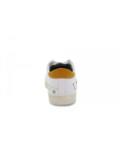 D.A.T.E. Sneakers Hill Low Calf White-Orange In White Leather^Men Sneakers