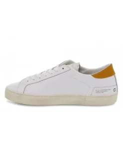 D.A.T.E. Sneakers Hill Low Calf White-Orange In White Leather^Men Sneakers