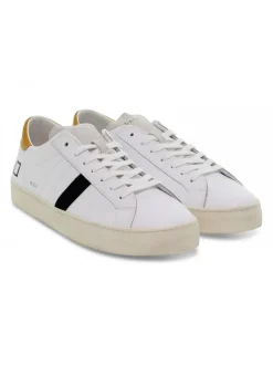 D.A.T.E. Sneakers Hill Low Calf White-Orange In White Leather^Men Sneakers