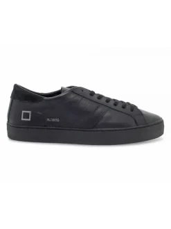 D.A.T.E. Sneakers Hill Low Vintage Calf Total-Black In Black Leather^Men Sneakers