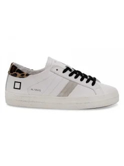 D.A.T.E. Sneakers Hill Low Vintage Calf White-Leopard In White Leather^Women Sneakers