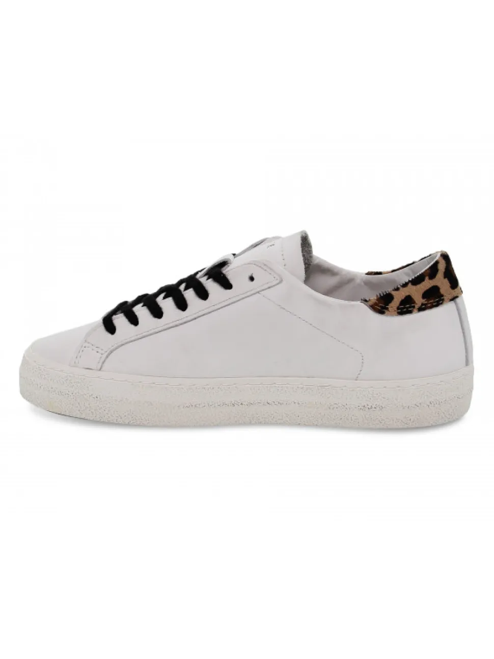 D.A.T.E. Sneakers Hill Low Vintage Calf White-Leopard In White Leather^Women Sneakers