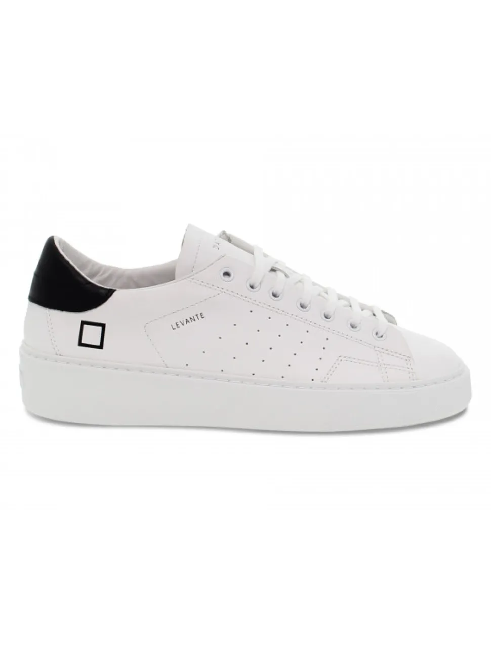 D.A.T.E. Sneakers Levante Calf White-Black In White Leather^Men Sneakers