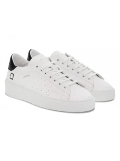 D.A.T.E. Sneakers Levante Calf White-Black In White Leather^Men Sneakers