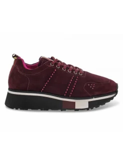 Fabi Sneakers In Bordeaux Suede Leather^Women Sneakers