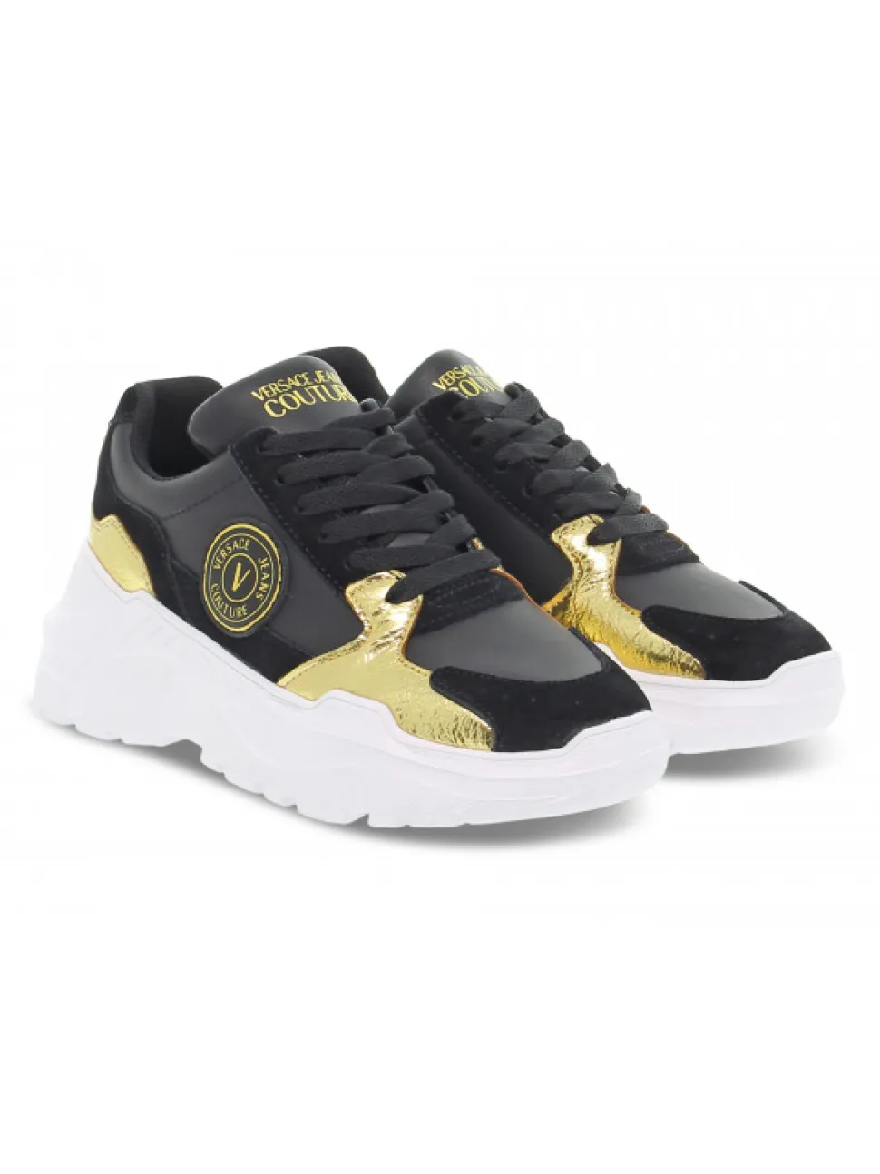 Versace Jeans Couture Sneakers Jeans Couture Speedtrack In Black Leather^Women Sneakers