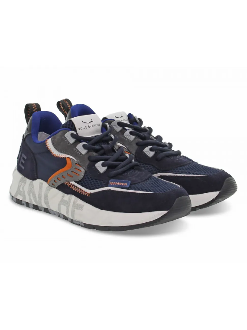 Voile Blanche Sneakers Club01 In Blue Suede Leather^Men Sneakers