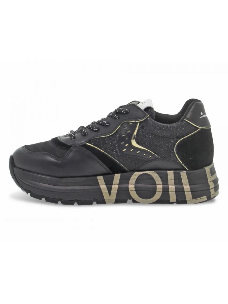 Voile Blanche Sneakers Club106 In Black Leather^Women Sneakers