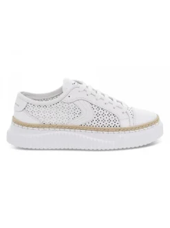 Voile Blanche Sneakers Maiorca Mesh In White Leather^Women Sneakers