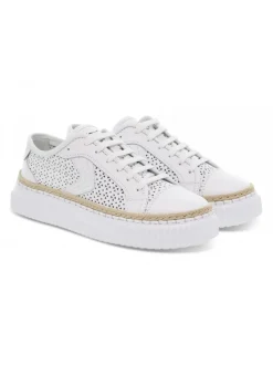Voile Blanche Sneakers Maiorca Mesh In White Leather^Women Sneakers