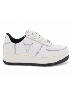 Windsor Smith Sneakers Rebound White Black In White Leather^Women Sneakers