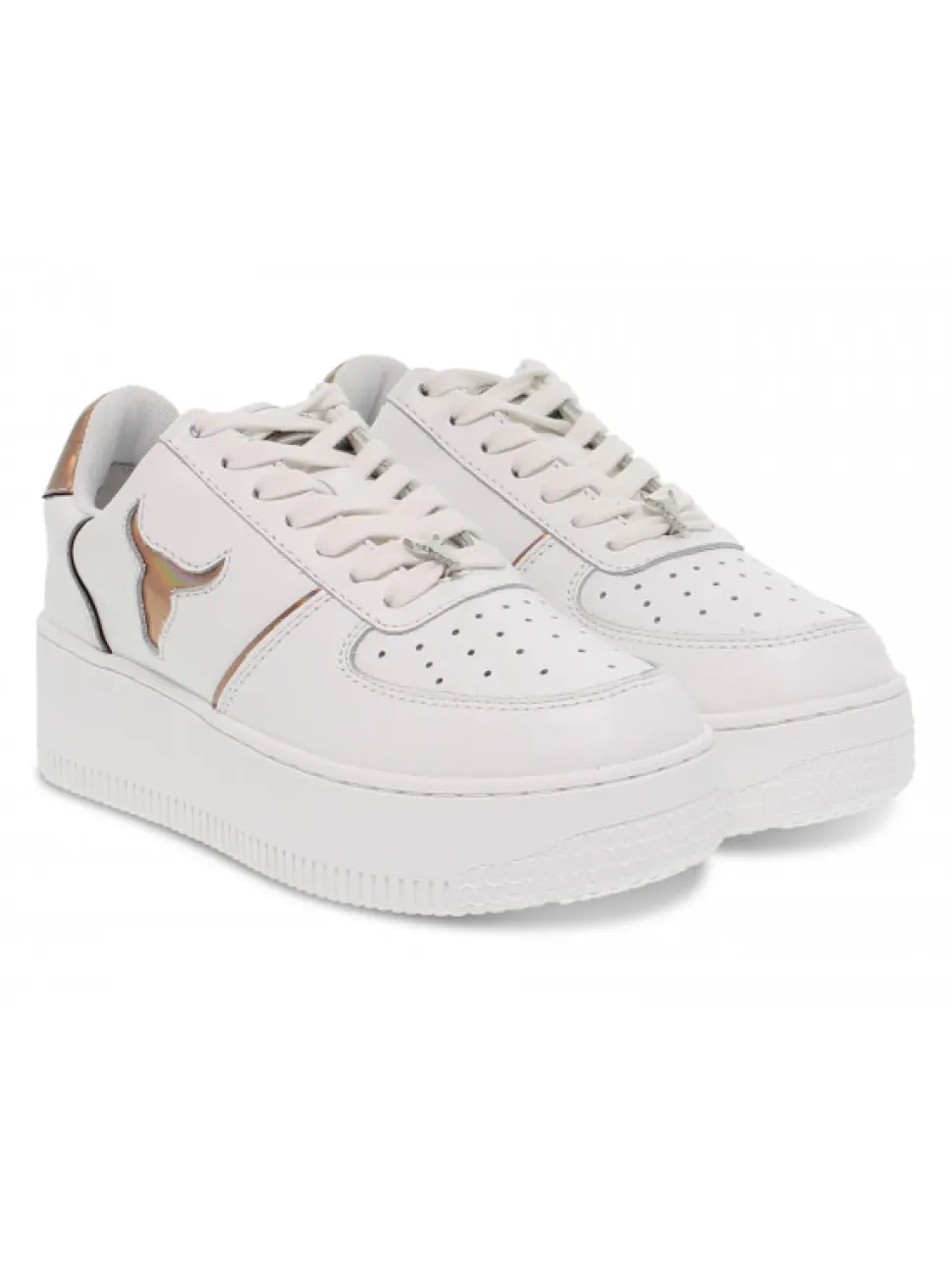 Windsor Smith Sneakers Rosy Brave White Rose Gold Holographic In White Leather^Women Sneakers