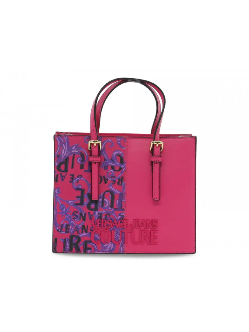 Versace Jeans Couture Tote Bag Jeans Couture Range P Sketch 11 Rock Cut In Fuchsia Saffiano^Women Tote Bags