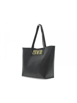 Versace Jeans Couture Tote Bag Jeans Couture Logo Lock Range L Sketch 8 In Black Saffiano^Women Tote Bags