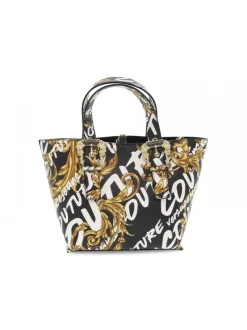 Versace Jeans Couture Tote Bag Jeans Couture Range F Sketch 10 Bags Printed In Black Saffiano^Women Tote Bags