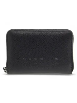Rebelle Wallet Ziparoun M Dollaro Black In Black Leather^Women Wallets