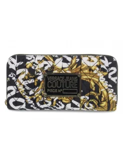 Versace Jeans Couture Wallet Jeans Couture Crunchy Bags Range O Sketch 10 Wallet Quilted In Black Nylon^Women Wallets