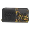 Versace Jeans Couture Wallet Jeans Couture Range 4 Rock Cut Sketch 8 Wallet Stripes Patchwork In Black Faux Leather^Women Wallets