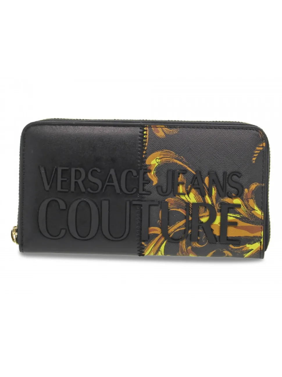 Versace Jeans Couture Wallet Jeans Couture Range 4 Rock Cut Sketch 8 Wallet Stripes Patchwork In Black Faux Leather^Women Wallets